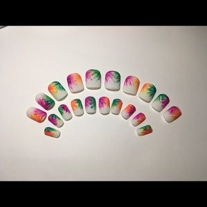 Tropical Matte Square Press On Nails Set of 20